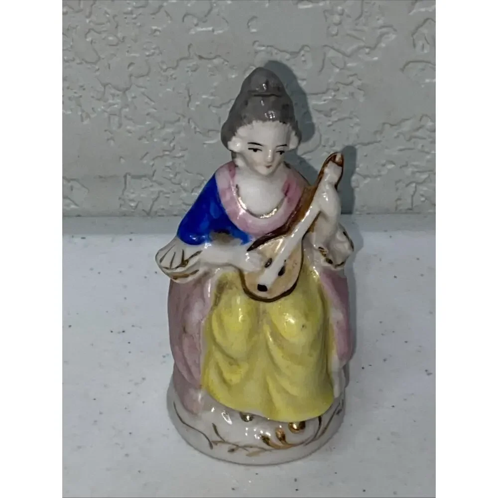 Lot Of 4 Porcelain Figurines Made in‎ Occupied Japan Woman Female Musician 3.5
